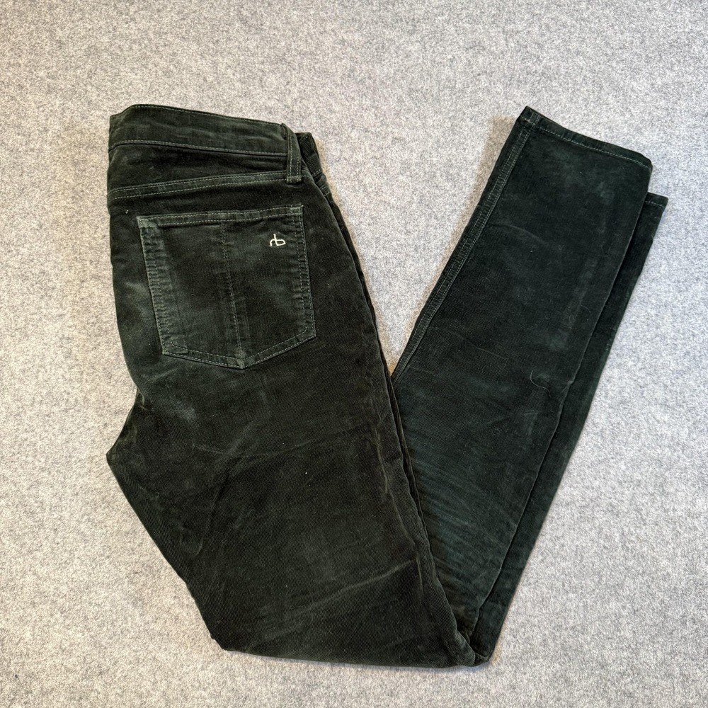 Rag & Bone/JEAN Jeans Womens 28 Green Forest Skinny Corduroy Pants Stretch